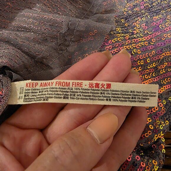 Intimately Free People Gold Rush Mini Dress Sz M - Picture 6 of 8